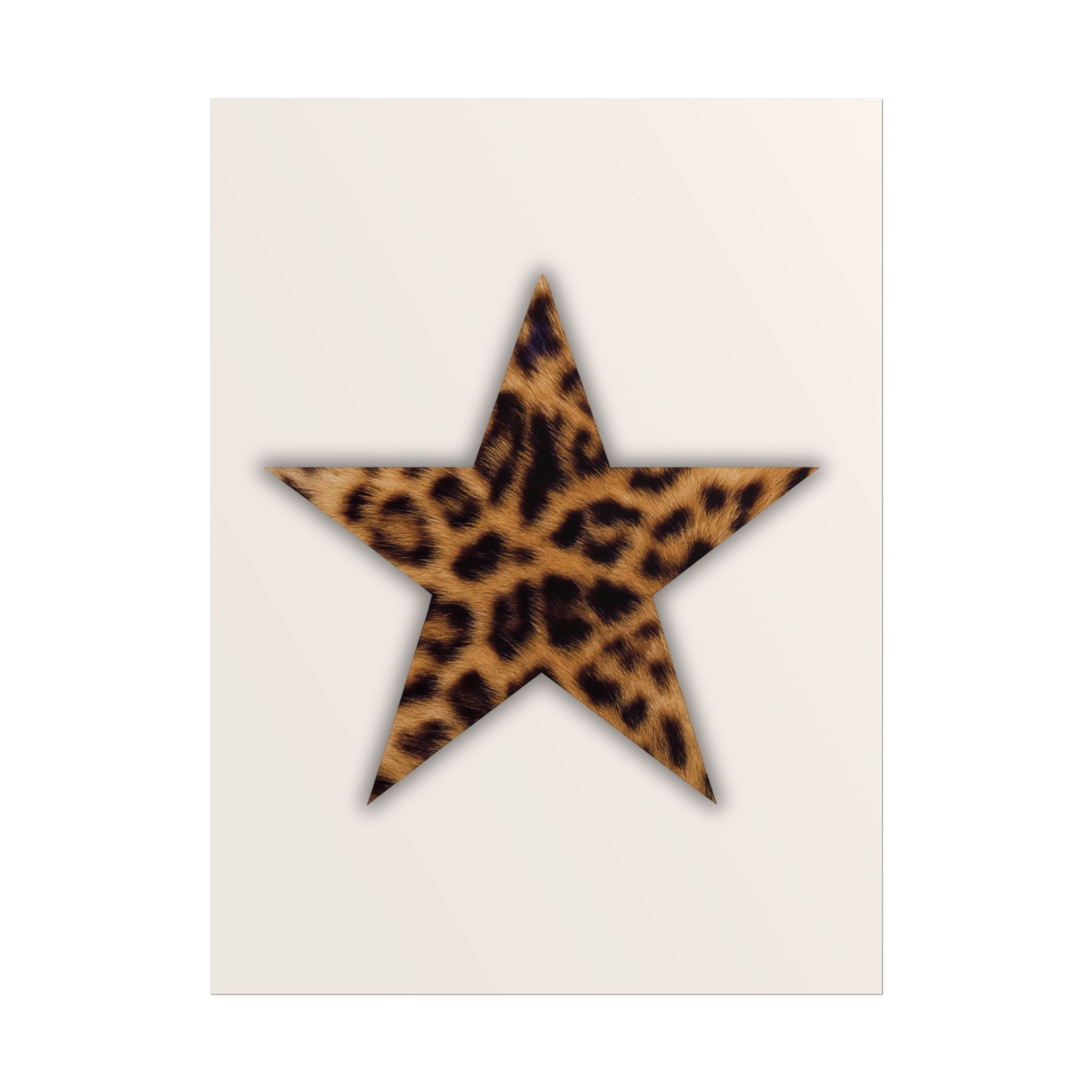 Leopard Star Rolled Poster — Neutral Animal Print Wall Art ( 18 x 24 in )