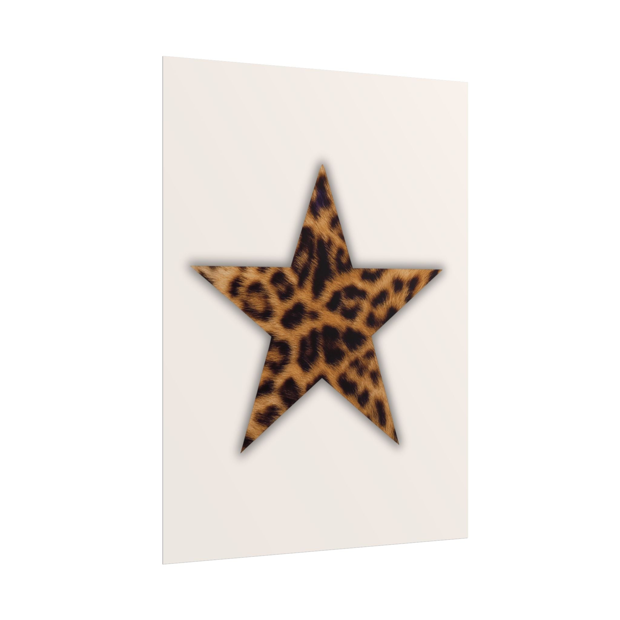 Leopard Star Rolled Poster — Neutral Animal Print Wall Art ( 18 x 24 in )