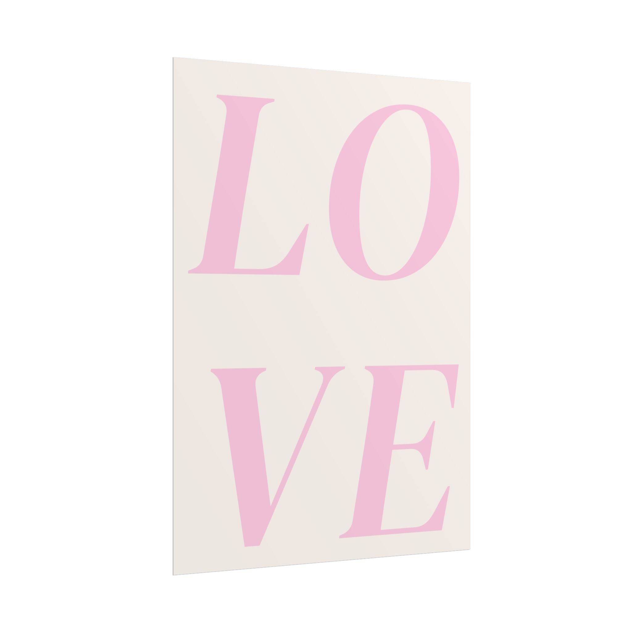 LOVE Pink Typography Poster — Minimal Romantic Wall Art Print
