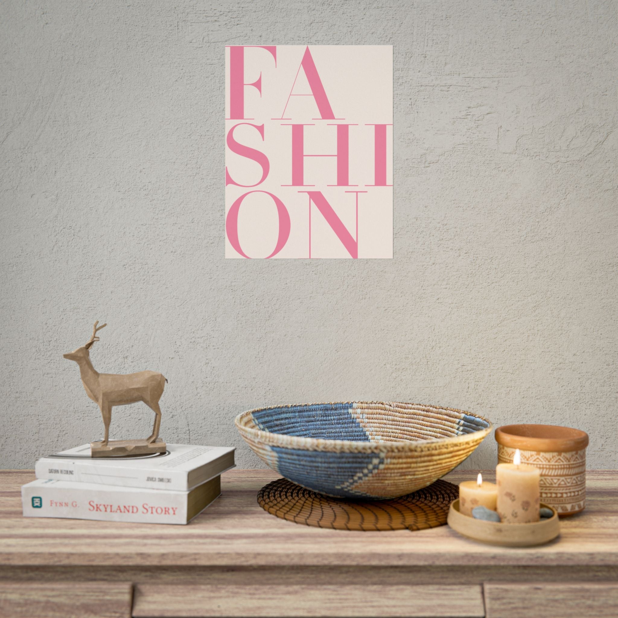 Fashion Typography Rolled Poster — Pink Statement Wall Art - 11 x 14in