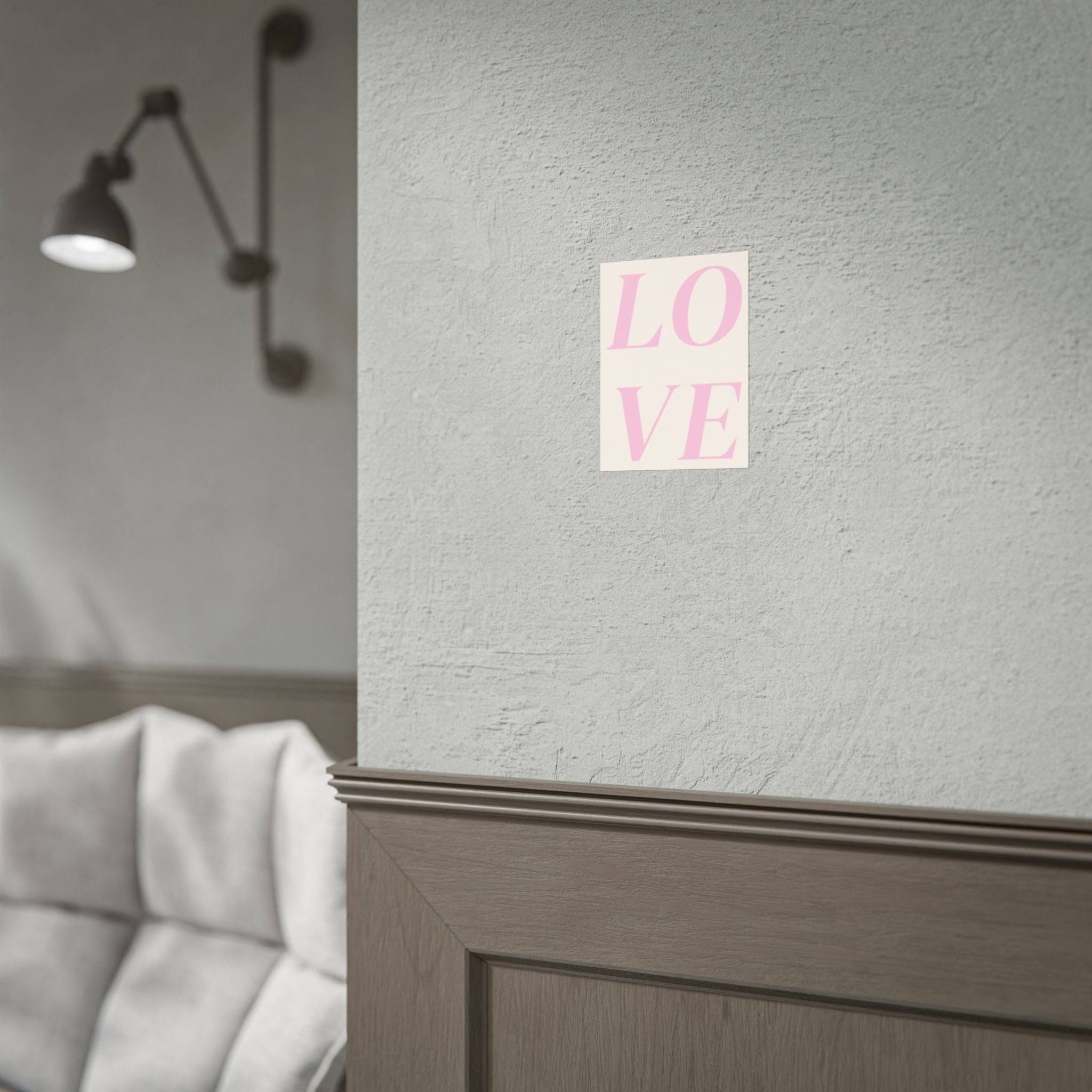 LOVE Pink Typography Poster — Minimal Romantic Wall Art Print