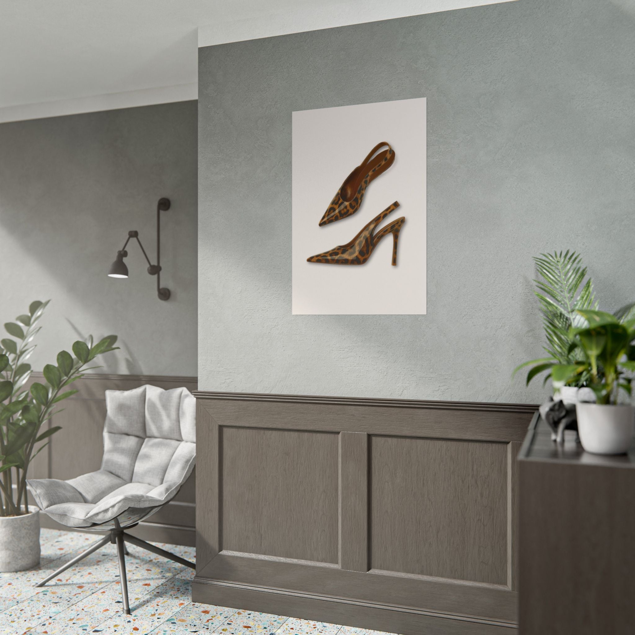 Leopard Print Stilettos Poster — Fashion Wall Art ( 18 x 24 in )